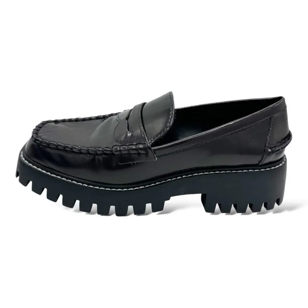 Mango Track Sole Faux Leather Slip-On Loafer with Track‎ Sole Deep Burgundy 7.5 - Picture 3 of 14